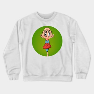 Man with long face - caricature Crewneck Sweatshirt